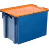 Ящик (лоток) универсальный из ПНД с крышкой 600х400х400 мм синий/оранжевый - фото 21