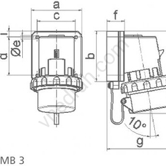 Bals Wall socket with cover Bals 2659 230 V 32 A 3 poles IP67 screw terminals gray - image 11 | Product