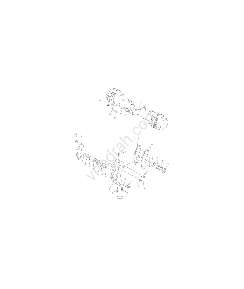 Ремкомплект суппорта Komatsu 23S-22-19600 LW250M-2 LW-250M-2 23S2219600 - фото 11