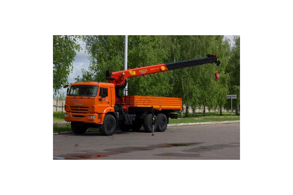 KamAZ 43118 an Bord mit Manipulator IT 150 auf Lager Preis 4.795.000 Rubel. Pritschenfahrzeug mit CMU basierend auf KAMAZ 43118-46 (6x6, Motor 740.662 (Euro-4, 300 PS, Modell KP 154, BOSCH-Einspritzpumpe, Common Rail, MKB, MOB, neu gestaltete Kabine mit S - image 110 | Equipment